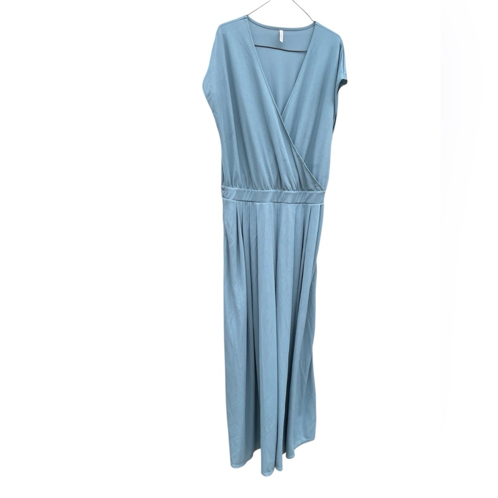 NWT HALARA V-Neck Short Sleeve Wide Leg Loose Waffle Knit Jumpsuit Romper - Picture 3 of 9